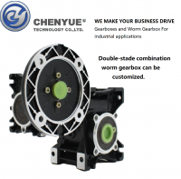 CHENYUE DOUBLE-STAGE WORM GEAR REDUCER CYRW30 + CYRW50 SPEED RATIO FROM 300:1TO6400:1 CUSTOMIZABLE