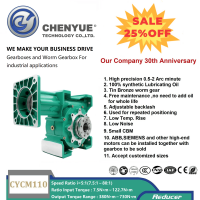 CHENYUE High Precision 0.5-2 Arc minute Worm Gearbox CYCM110 Input shaft22/24/28/32/35mm Output 45mm Speed Ratio from 5:1 to 80:1 Free Maintenance