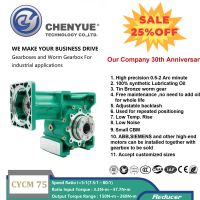 CHENYUE Adjustable Backlash 0.5-2 Arc minute Worm Gearbox CYCM75 Input 19/20/22/24/28mm Output 35mm Speed Ratio from 5:1 to 80:1 Free Maintenance