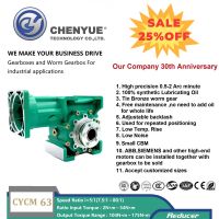 CHENYUE Adjustable Backlash 0.5-2 Arc Minute Worm Gearbox CYCM63 Input shaft14/19/20/22/24mm Output 30mm Speed Ratio from 5:1 to 80:1 Free Maintenance