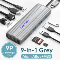 9 IN 1 USB C HUB Docking Station With USB 3.0 HDMI Card Reader For Laptop PC Computers