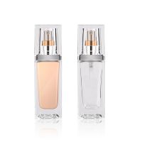 30ml square white gold liquid foundation acrylic cover BB cream glass bottle cosmetics skin care serum bottle