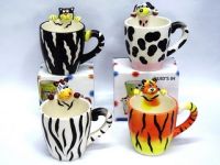 Ceramic Animal Mugs- SET OF 6