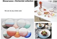 nordic ombre color round sustainable tableware porcelain restaurant bulk ceramic color dinner plate