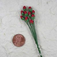 Sell 4 mm Mulberry Paper Rose Buds, Pack (100), Red