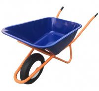 WB6400 Heavy Duty Wheelbarrow 65L CapacitySturdy Frame Pneumatic Tire