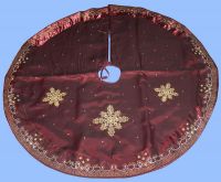 Sell Embroidered Christmas Tree Skirt/ Tree Mat w/beads and sequins