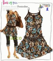 Femiculine Lovely Unique Floral Pattern Tunic Dress