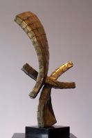 craved bronze abstract sculpture
