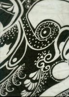 Sell 100% silk satin printed fabric with black and white design