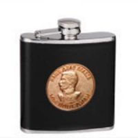 Sell 3, 4, 5, 6 oz Stainless steel Hip Flask with leather-wrapped and bra
