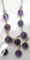 Sell amethyst cab sterling silver necklace