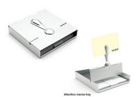 Aluminium Attention memo tray with 50pcs paper