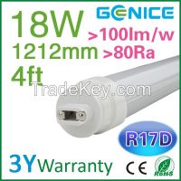 ce rohs listed LED tube light with R17D cap 3 years warranty