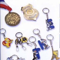 Sell medal coin key chain stamped sandblast pin