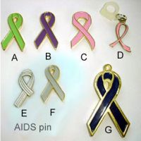Sell lapel pin badge AIDS pin imitation hard enamel pin