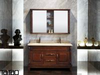 European Style Double Bowl Hand-carved Antique Bathroom Cabinet with Onyx Vanity