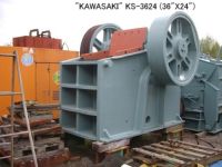 USED "KAWASAKI" MODEL KS-3624 SINGLE TOGGLE JAW CRUSHER S/NO. P36110