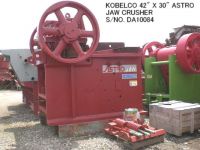 USED "KOBELCO" 42" X 30" ASTRO JAW CRUSHER S/NO. DA10084 WITHOUT MOTOR