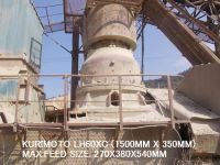USED KURIMOTO LH60XC (60inchX14inch) 1500MMX350MM HYDRAULIC CONE CRUSHER WITH HYDRAULIC OIL TANK UNIT (WITHOUT MOTOR). MAXIMUM FEED SIZE 270MM X 380MM X 540MM