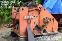 USED KEMCO KUE-KEN MODEL F80N (36" X 10") DOUBLE TOGGLE JAW CRUSHER S/NO. 4018 WITHOUT MOTOR FOR SALE