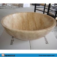 Sell stone bathroom basin, travertine stone sink