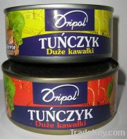 Sell tuna chunks in oil and in brine in 180 g tin