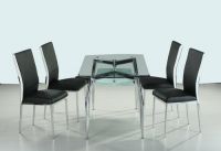 Metal Glass Dining Table, Fabric Glass Table, Rectangle Glass Table