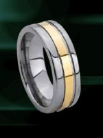 Sell tungsten ring inlay gold  jewelry