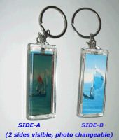Sell two-side visible photo insertable solar keychain AK037