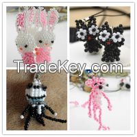sell cute beaded doll keychain mobile phone charms accessories promoti