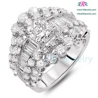Fashion Hot Selling 925 Sterling Silver Lady Baguette Ring With CZ Stone