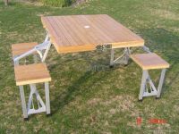 Picnic Folding Table with Four Chairs, Outdoor Folding Table