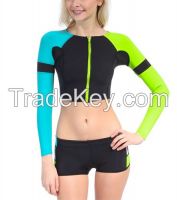 Wholesell OEM lady's sexy long sleeves neoprene crew neck surfing suit