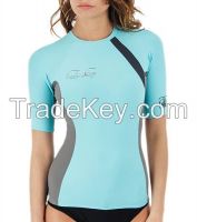 Wholesell  short sleeves crew neck compression rash guard