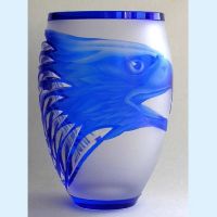 sandblasted crystal vase