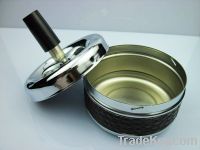 standing table metal ashtray, round ashtray with spin lid