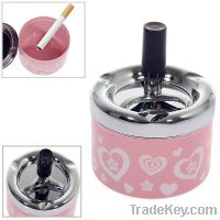 LOVE Pink Heart Push Down Button Spinning Ashtray Valentines Gift Smok