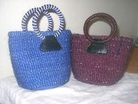 sisal bags with beaded handles