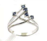 925 Silver Natural Sapphire Ring j020240l