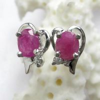 925 Silver Natural Ruby Earring