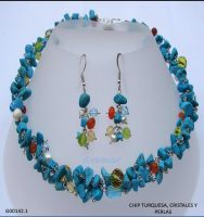 TURQUOISE, JADE AND PEARLS SET