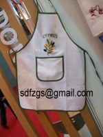 Sell apron, white waffle design with embroidery