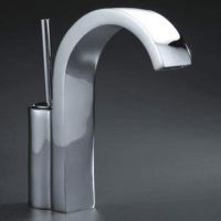 Bathroom vessel sink faucets in chrome or brushed nickel