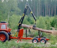 Sell log trailer with crane