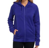 Womens plain fleece hoodie with full zipper