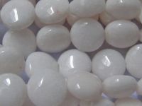 Sell white jade beads, semiprecious stone beads