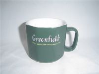 Sell Polygonal ceramic mug with customized printing, promotion cup
