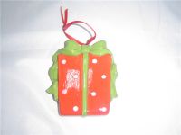 Sell stoneware gift box shaped decoration, Christmas decoration