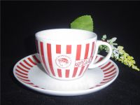 Sell porcelain cappuccino cup and saucer with logo printing